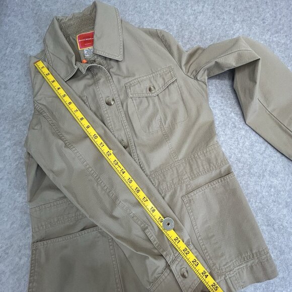 ISAAC MIZRAHI for TARGET Jacket Womens S Khaki Tan Cotton Fitted Utility Style - Picture 5 of 9